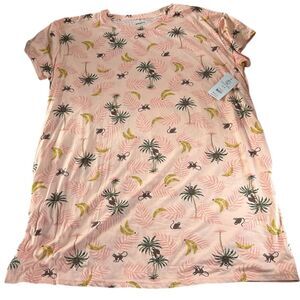 Joyspun Monkey Print Pajamas Womens‎ Size 2X/3X Nightgown Soft Pjs With Pockets